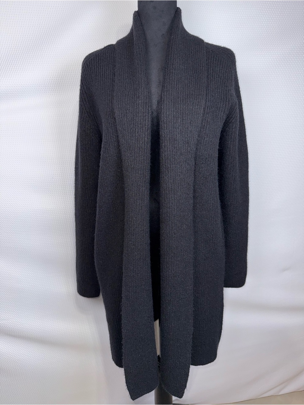 Ann Taylor Open Front Shawl Collar Cardigan Sweater Black XS NWT
